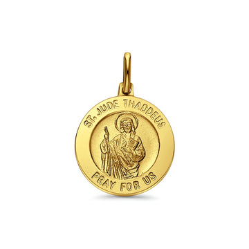 14K Yellow Gold St. Jude Thaddeus Religious Pendant 20mmX20mm 3.1 grams